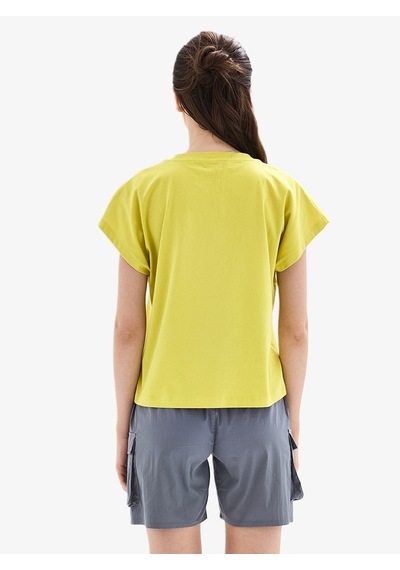 Kadın Crop T-shirt 60627 - Sarı Sarı