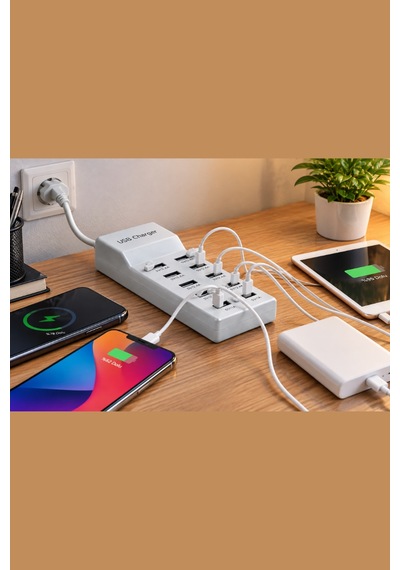 Çoklu Usb Şarj Aleti 10 Port 50w Şarj İstasyon Ünitesi