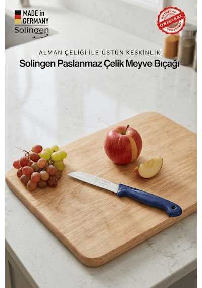 Solingen Profesyonel Lacivert Meyve Bıçağı Ultra Keskin Paslanmaz Çelik Mutfak Bıçağı - 12'li Set Lacivert
