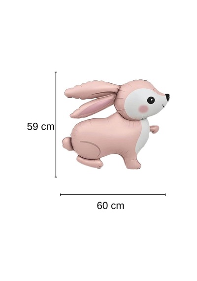 Pembe Tavşan Folyo Balon 60x59 Cm