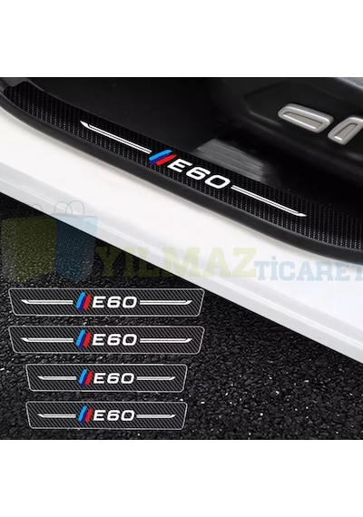 Bmw M E60 Logo Karbon Kapı Eşiği Etiket Oto Sticker 4 Parça