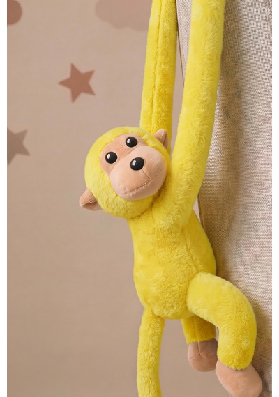 Sarı Elleri Yapışabilen Maymun Peluş Oyuncak
