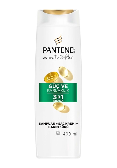 Pantene Güç Ve Parlaklık Şampuanı 3'ü 1 Arada 400 Ml Beyaz