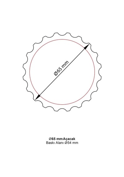 65 Mm Standart Magnet Açacak Küçük Vgm65 250 Adet Beyaz
