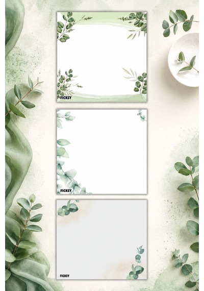 Çiçek Bloknot - 9 9 Cm Ebat- 50 Yaprak - Notepad - Memopad - Çizgisiz Not Kağıdı- To Do List - 3603