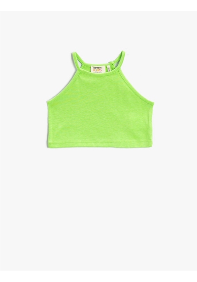 Koton Basic Atlet Crop Halter Yaka Nane Yeşili 2skg30076ak 2SKG30076AK660 Yeşil