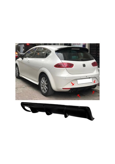 Seat Leon Mk2.5 Difüzör Parlak Siyah 2009-2012 Makyajlı Kasa
