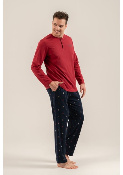 Arnetta Erkek Just Breathe Bordo Uzun Kol Pijama Takım Ar3853-s-v2 Ar3853-s-v2