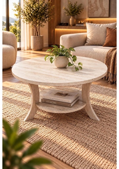 Orta Sehpa Traverten Desen Yuvarlak 75 Cm Çap - Mdf Ayak 46 Cm Yükseklik Modern Orta Sehpa Traverten Orta Sehpa Traverten Desen Yuvarlak 75 Cm Çap - Mdf Ayak 46 Cm Yükseklik Modern Orta Sehpa Traverten
