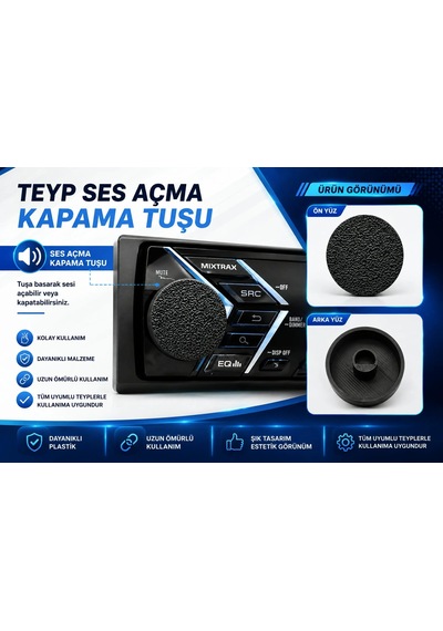 Universal Teyp Düğmesi - Bir Çok Teyp İçin Ses Açma Kapama Düğmesi , Teyp Ses Tuşu