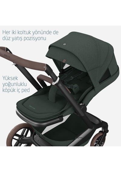Maxi-Cosi Fame Portbebeli Led Işıklı Entegre Telefon Şarj Üniteli Premium Bebek Arabası Twillic Green