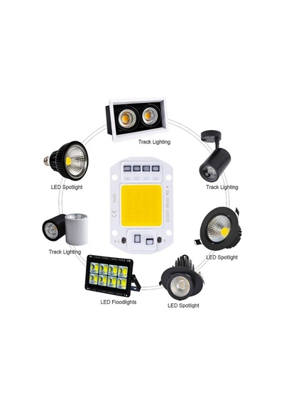 220 Volt 50 Watt Kırmızı Projektör Cob Led Çipi