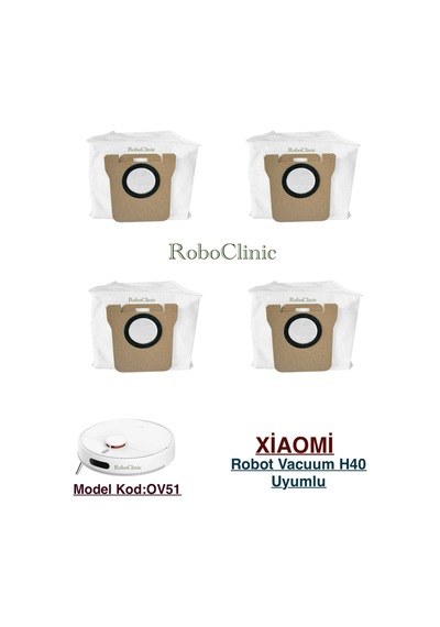 Xiaomi Mi Vacuum Mop H40 Robot Süpürge İle Uyumlu Yedek Toz Torba - 4 Parça