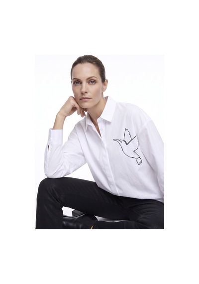 Fabrika Beyaz Kadın Loose Fit Taşlı Gömlek F5wl-gml0100