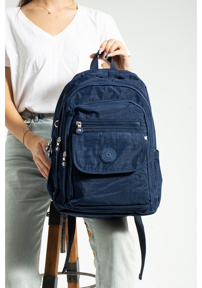 Nemo Bags Lacivert Unisex Okul Çantası, Crinkle Su Geçirmez Kumaş, Laptop Seyahat Sırt Çantası, 24 Lt, 40x30cm Lacivert
