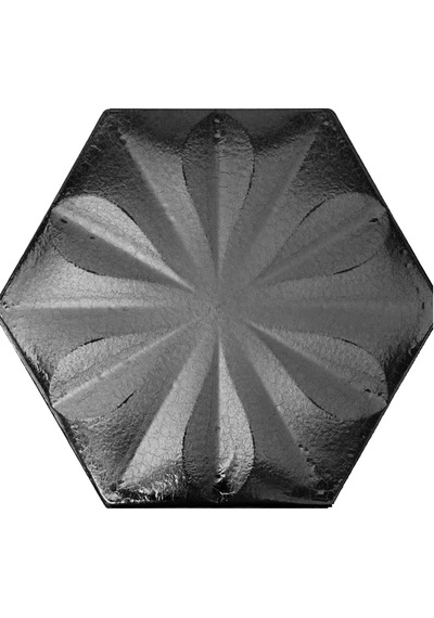 Armada Çini 15x17 Cm Çiçekli Mat Metalik Altıgen Çini Kar