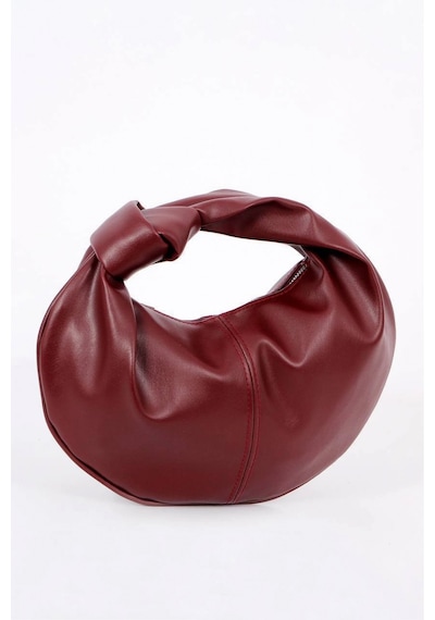 Glemix Helen Düğümlü Bordo Cilt Trend Kadın Mini Bowl Bag Bordo