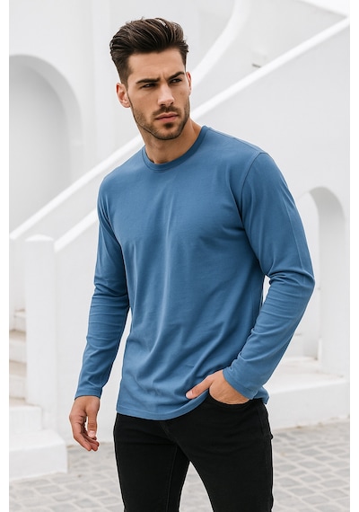 Rich Erkek İndigo Basic Uzun Kollu Body İndigo