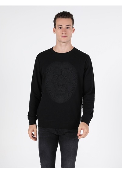 Colin's Regular Fit Erkek Siyah Sweatshirt CL1051127_Q1.V2_BLK