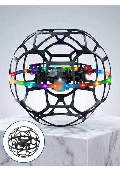 Şarjlı Futbol Topu Tasarımlı Mini Drone Led Aydınlatmalı Akıllı