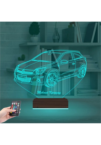 Luvivia Opel Astra Araba Kişiye Özel 3d Lamba - Masa Gece Lambası Şeffaf