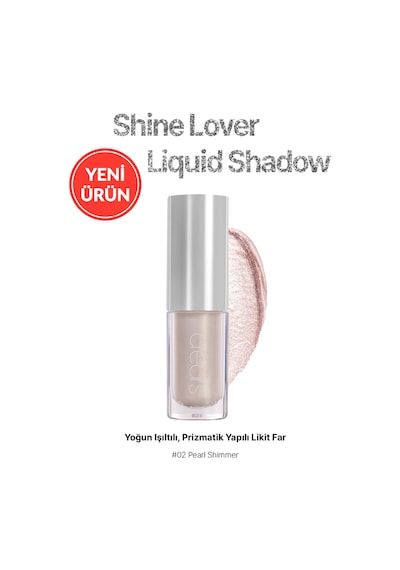 Yoğun Işıltılı, Prizmatik Yapılı Likit Far Cre'ars Shine Lover Liquid Shadow 02 Pearl Shimmer 77159488