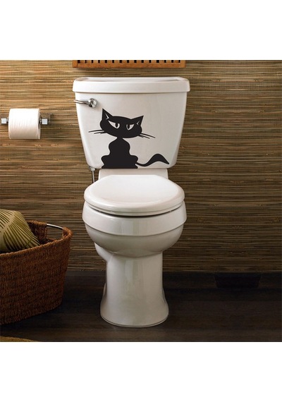 Wc Klozet için Kedi Sticker Yapıştırma Model2