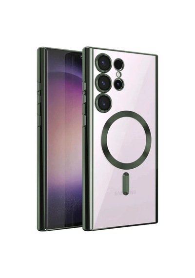 Galaxy S23 Ultra Kılıf Kross Magneticsafe Kapak - Koyu Yeşil