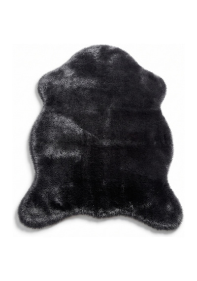 Merplush Peluş Post Halı 70x100 Cm Süet Taban Yumuşak Kürk Görünümlü Yatak Odası Halısı Siyah