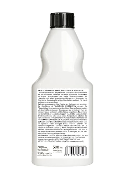 Yachticon - Marin Renk Canlandırıcı, Yenileyici Ve Koruyucu 500 Ml : Solmuş Ve Matlaşmış Teknelerinize İlk Günkü Canlılığını Geri Verin