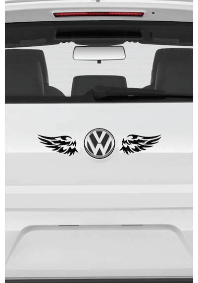 2 Adet Araba Motorsiklet Leptop Kask Kanat Sticker Reflektörlü Ve Düz Renkler Piano Black 1