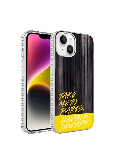 Apple Uyumlu  iPhone 13 Kilif Airbag Kenarli Renkli Desenli Silikon Zore 560168069