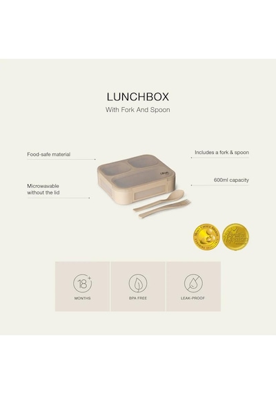 Citron Çatal Ve Kaşıklı Bento Beslenme Kutusu Seti - Beige 1061015 1