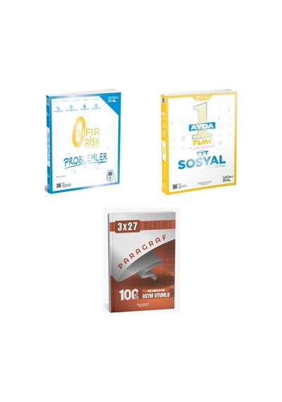 2027 2027 Üçdörtbeş Tyt Matematik Kpss Ales Msü Dgs Sıfır Risk Problemler + Sosyal 1 Ayda Tüm Soru + Ankapade 3'lü Set