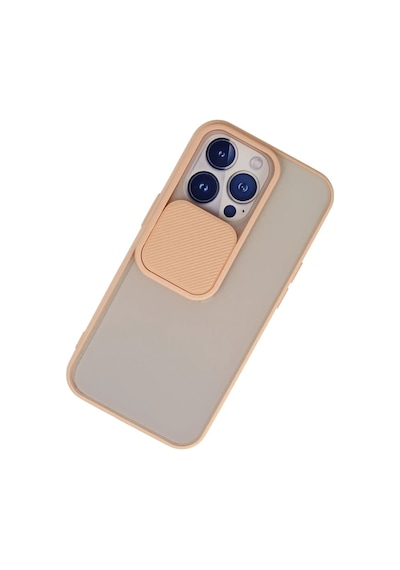 Apple Uyumlu,  iPhone 13 Pro Kılıf Palm Buzlu Kamera Sürgülü Silikon - Pembe