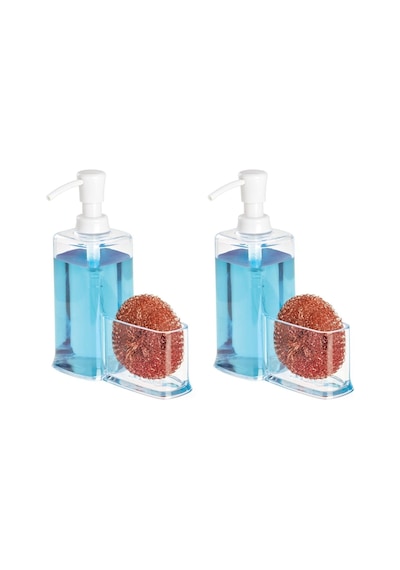 Süngerlikli Beyaz Sıvı Sabunluk 2 Adet 15x7x20cm 470ml