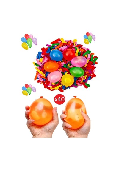 40 Adet Su Balonu Parti Malzemesi Yaza Özel Su Oyunu Renkli Renkli