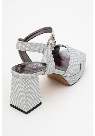 Luvishoes Luvi Shoes Lisbon Gümüş Simli Çapraz Bantlı Kadın Platform Topuklu Ayakkabı Gümüş Luvishoes Luvi Shoes Lisbon Gümüş Simli Çapraz Bantlı Kadın Platform Topuklu Ayakkabı Gümüş