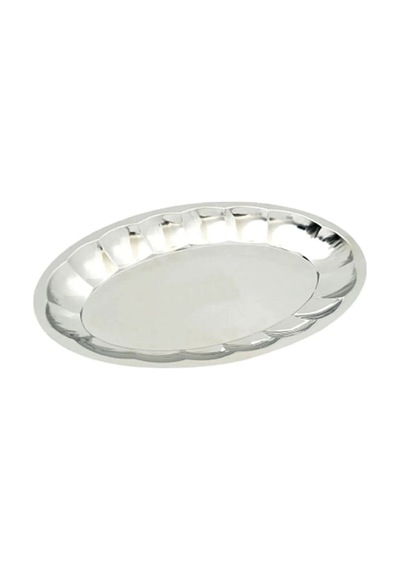 430 Kalite Paslanmaz Çelik Kayık Tabak 30x20 Cm - Derin Sunum Tabağı 2 Adet Meze Kahvaltılık Metalik