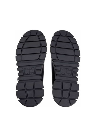 Tommy Hilfiger Kadın Leopar Detaylı Platform Tabanlı Bilekli Sneaker - Siyah Triple Black