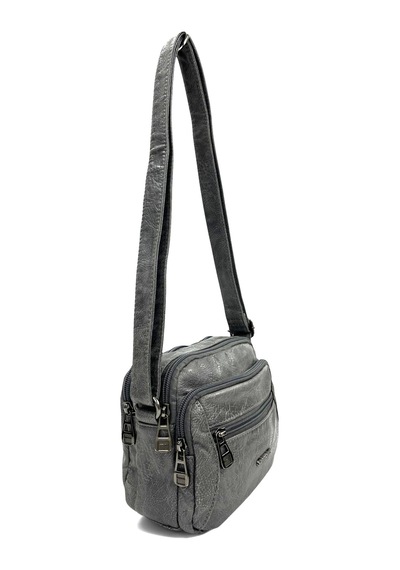 Sanmorris 5 Bölmeli Suni Deri Küçük Çapraz Askılı Omuz Çantası Sı-05 Grey