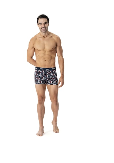 U.S. Polo Assn. Erkek Gri Melanj-Bordo-Baskılı 3 Lü Boxer-Gri Melanj-Bordo-Baskılı Gri Melanj - Bordo