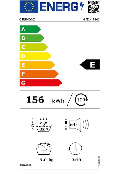 Grundig GPDH 9645 9 KG Isı Pompalı Çamaşır Kurutma Makinesi