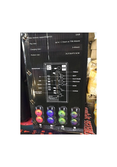 Mikrofonlu Bluetooth Hoparlör Toplantı Parti Eğlence Led Işıklı Sd Kart Fm Usb Girişli Speaker