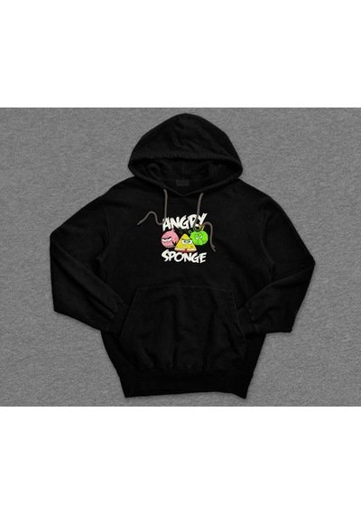 Angry Sponge Sünger Bob Game Sweatshirt Unisex Kapüşonlu Hoodie 001