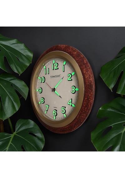 Fosforlu 3d Rakamlı Duvar Saati Eskitme Beyaz Çap 35 Cm Plastik