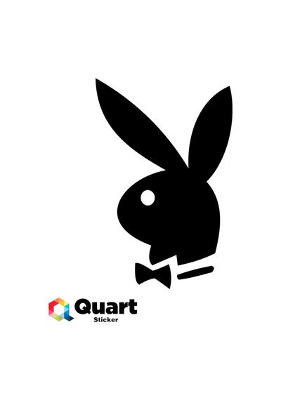 2 Adet Playboy Tavşan Sticker Quarts Oto Sticker