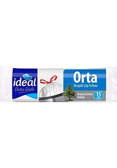 2 Adet İdeal Çöp Torbası Orta Boy Orman Esintisi 15'li 55x57 Cm
