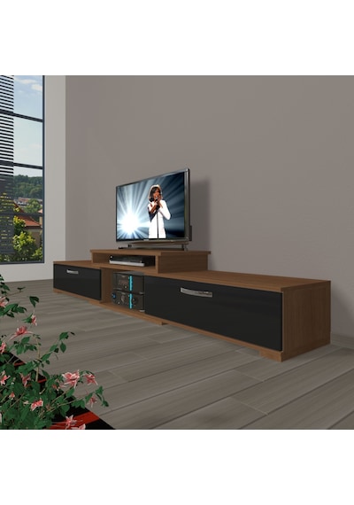 Decoraktiv Flex 4 Slm Tv Ünitesi Tv Sehpası Ceviz - Siyah