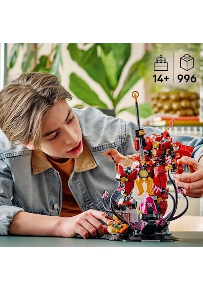 LEGO® NINJAGO® Ateş Şövalyesi Robotu 71846 - 14 Yaş ve Üzeri Çocuklar için Kai ve Balıkçı Minifigürleri İçeren Oyuncak Yapım Seti (996P)